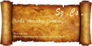 Szádeczky Csaba névjegykártya