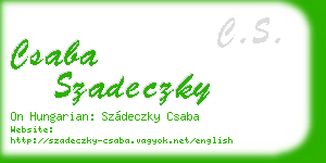 csaba szadeczky business card